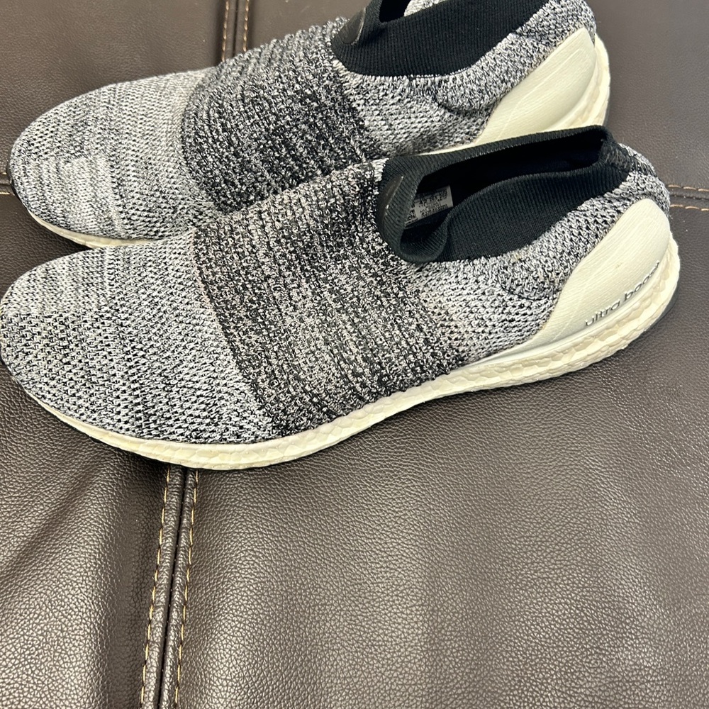 Adidas Gray Knit Slip-On Ultra Boost Sneakers